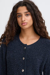 relaxed fit navy cardigan, layering piece, ICHI 