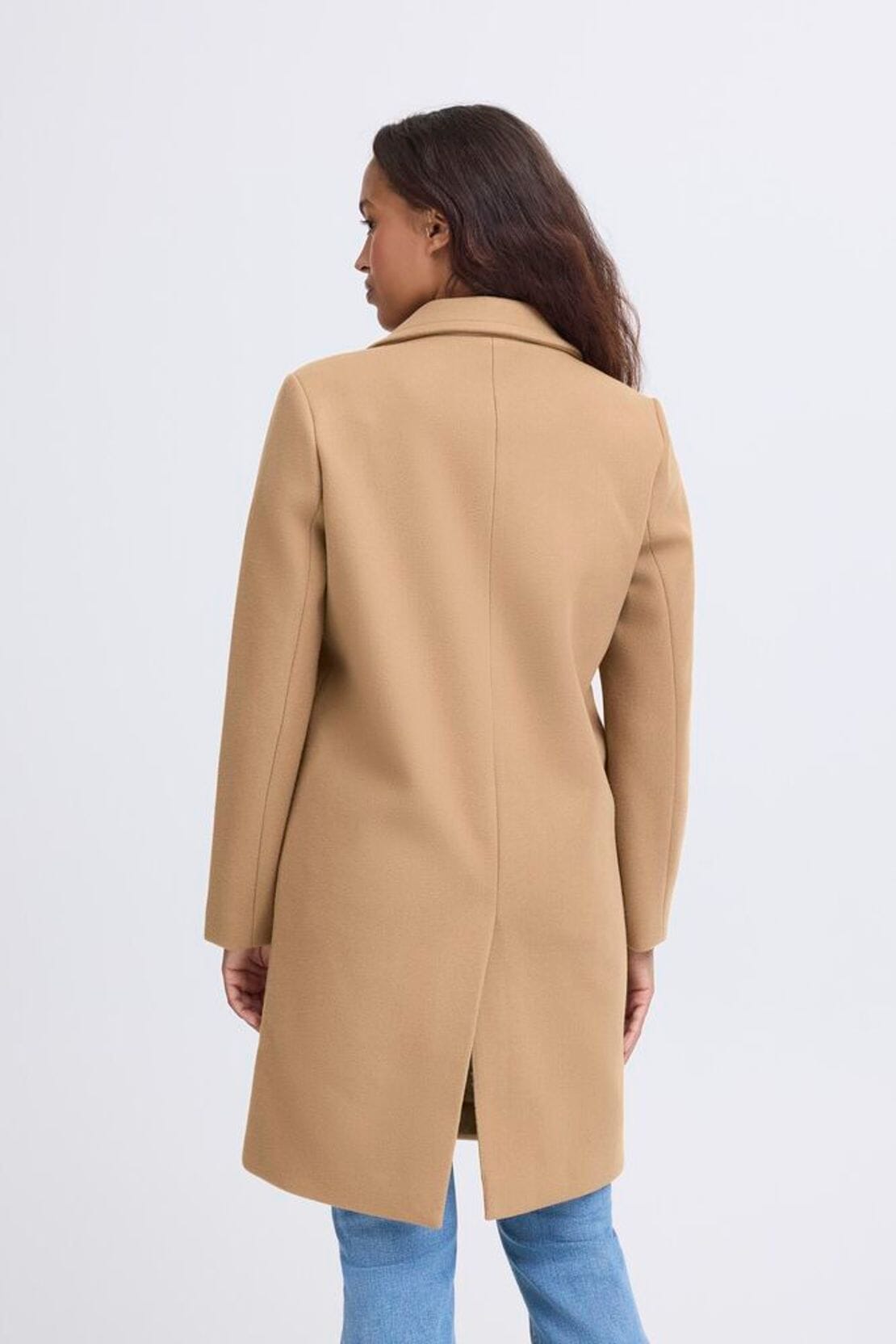 classic beige coat with pockets women’s fashion, ICHI 