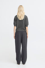 soft grey knit short sleeve