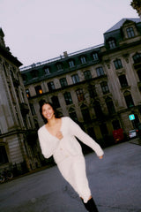 cream cable knit cardigan, sparkle button sweater