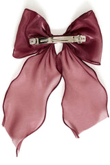  burgundy ribbon barrette