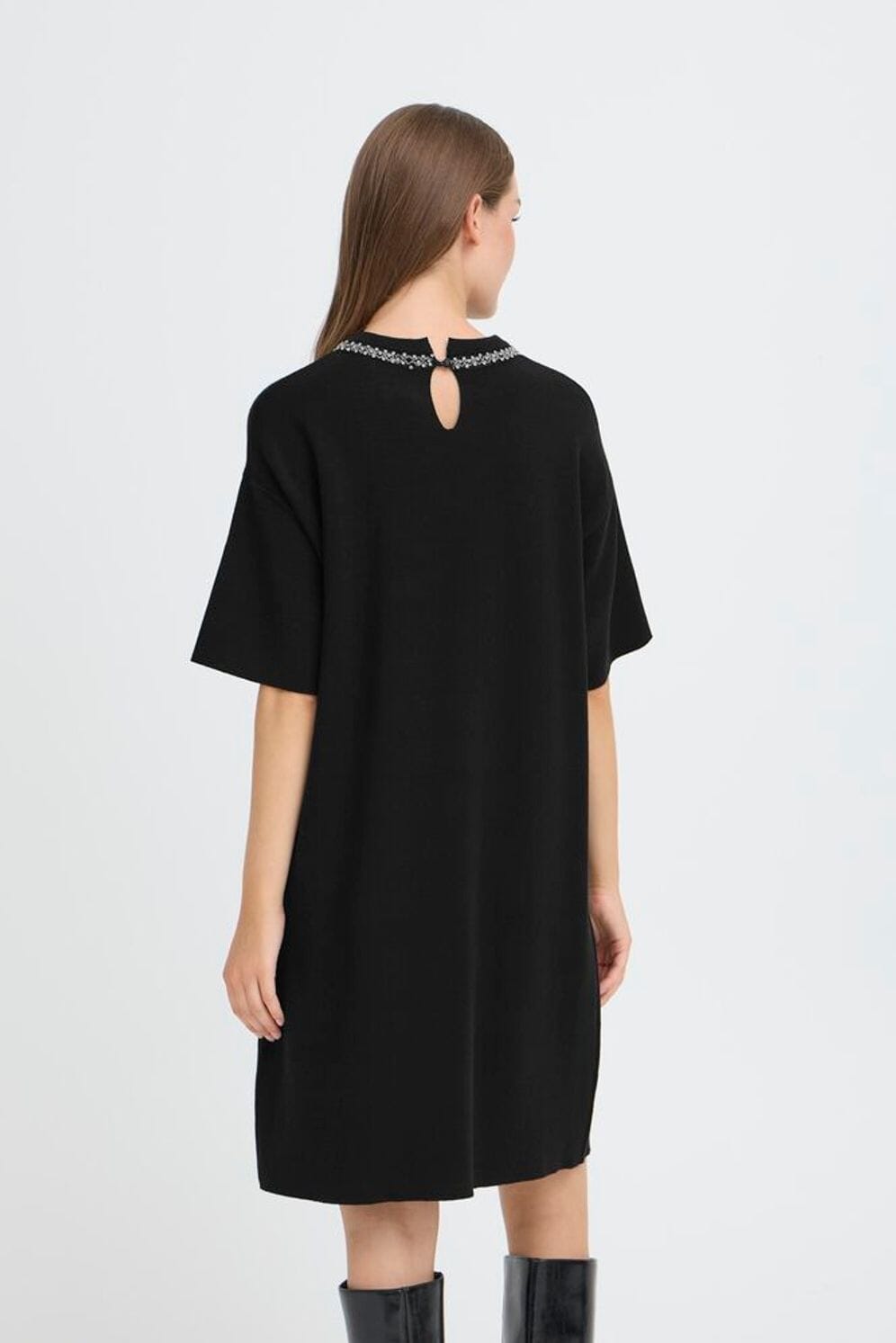 dressy black sweater dress