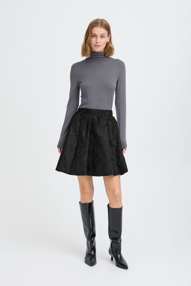 floral embossed skirt