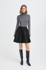 floral embossed skirt