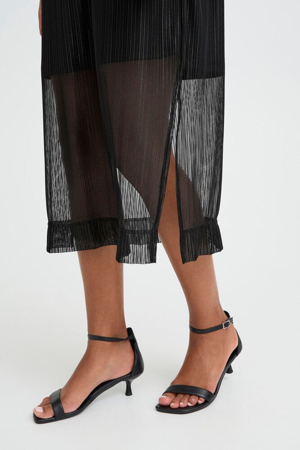 sheer pleated midi, elegant black event dress