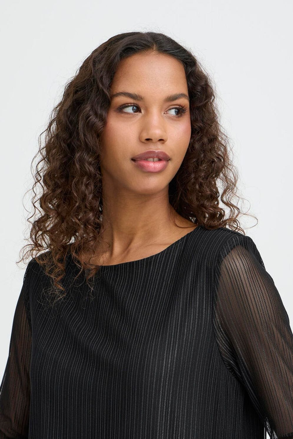 sheer overlay black dress