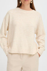 relaxed cozy sweater, soft beige sweater womens
