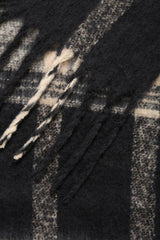 black plaid scarf women, oversized winter scarf