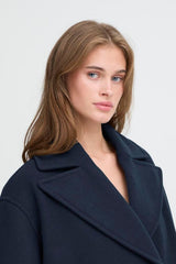 navy boxy jacket women, classic navy outerwear piece