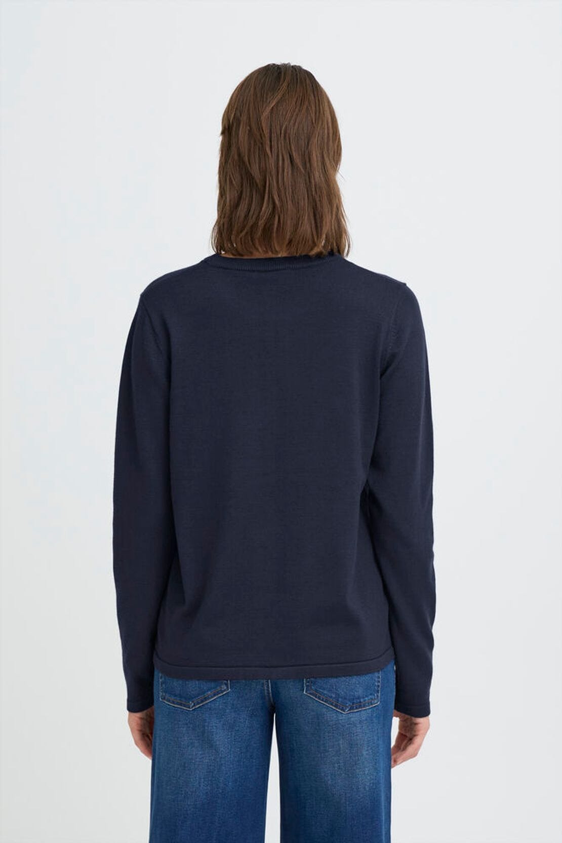 navy crewneck layering piece