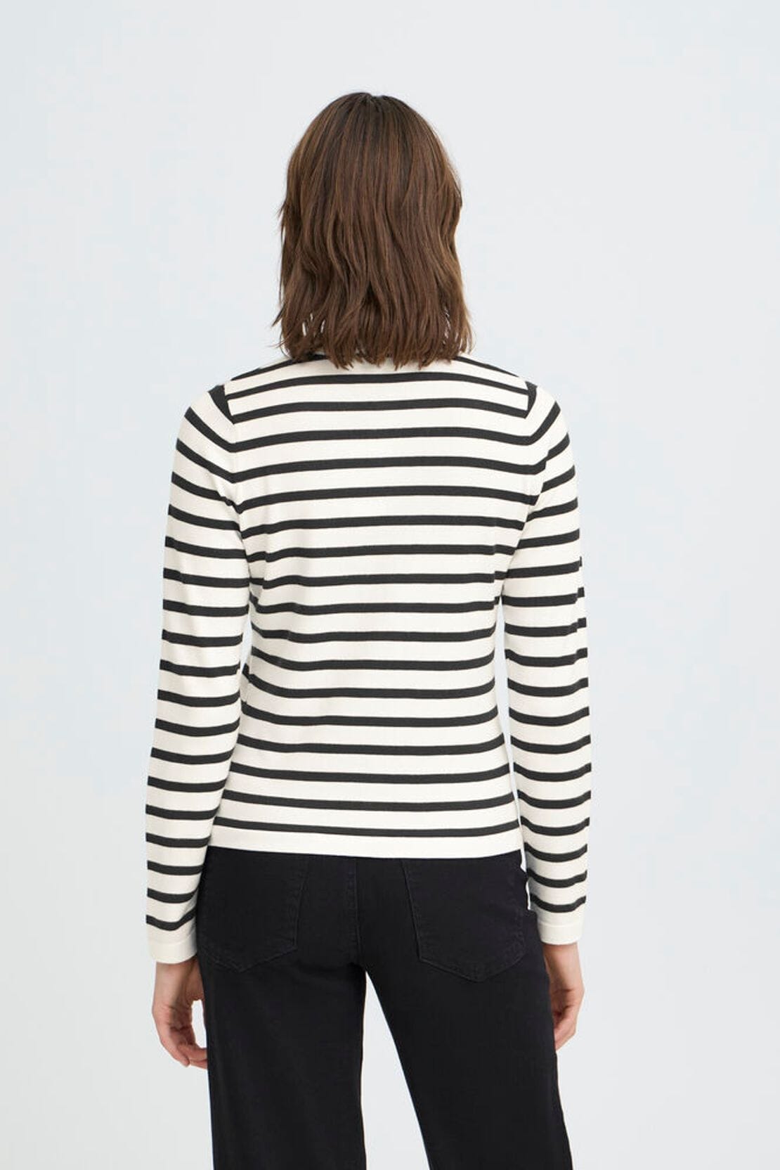 black white stripe sweater, womens stripe knit cardigan