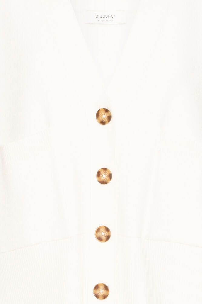 WHITE CARDIGAN WITH TORTOISE SHELL BUTTONS Cardigan B YOUNG 