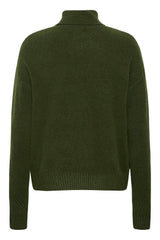 green turtleneck sweater