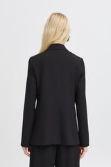 single button black jacket