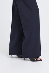 refined navy pant for women, versatile navy work slacks
