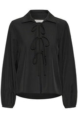 tie front top with sleeves