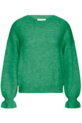 green wool mix sweater, womens green sweater top