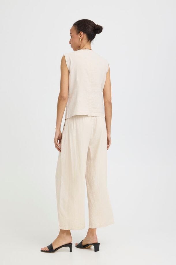 women's linen pull on pants, neutral linen pants women, lightweight linen trousers women