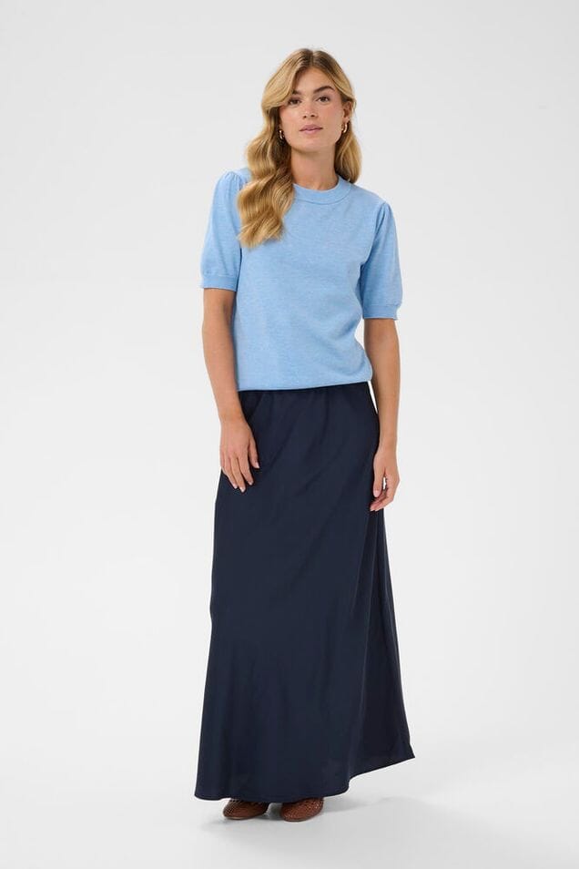  light blue knit pullover women, soft knit short sleeve sweater blue, lightweight blue knit top