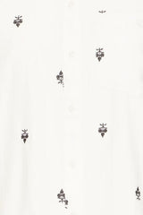 minimal embroidered button down