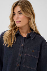  short sleeve denim shirt women, cropped denim shirt