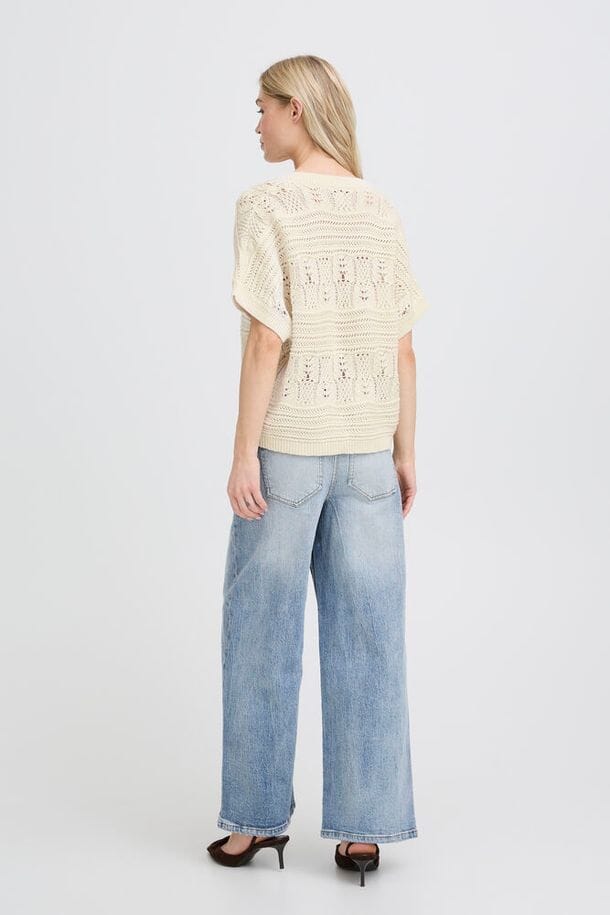 everyday knit sweater women, relaxed cream knit top women