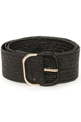 black casual chic belt, black belt for linen outfit, modern black waist belt, woven black fashion belt
