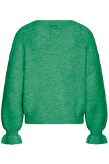 soft green knit sweater, relaxed fit green sweater