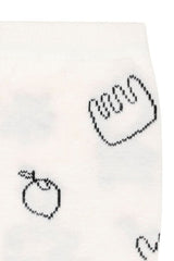 black line art socks, cute pattern socks, everyday fashion socks