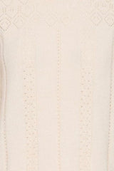 textured cream sweater outfit