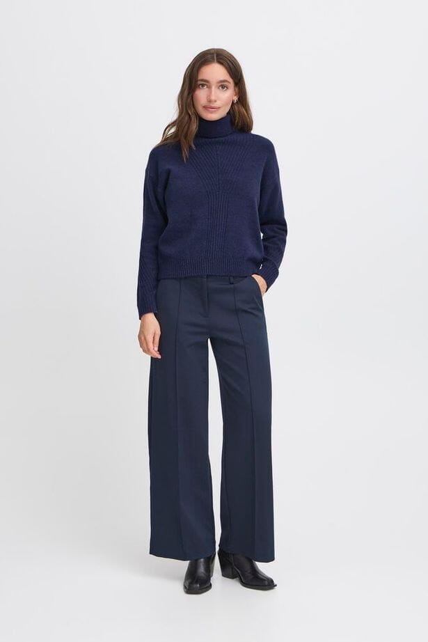 navy winter knit pullover, soft navy turtleneck women
