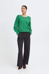 cozy green sweater women, everyday green knit top