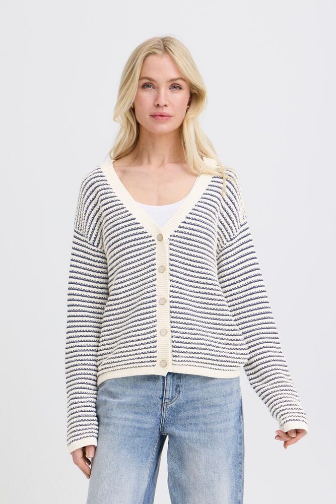 navy stripe cardigan women, white stripe cardigan women, button front cardigan women, layering cardigan women