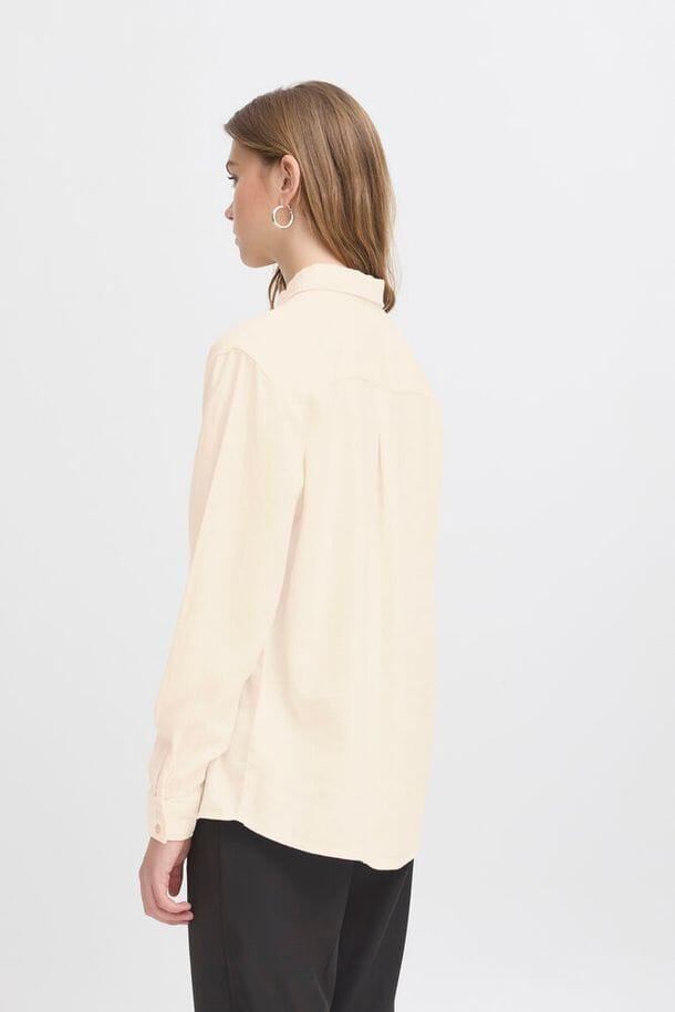 linen travel shirt women beige, chic neutral linen blouse women, refined linen shirt cream women
