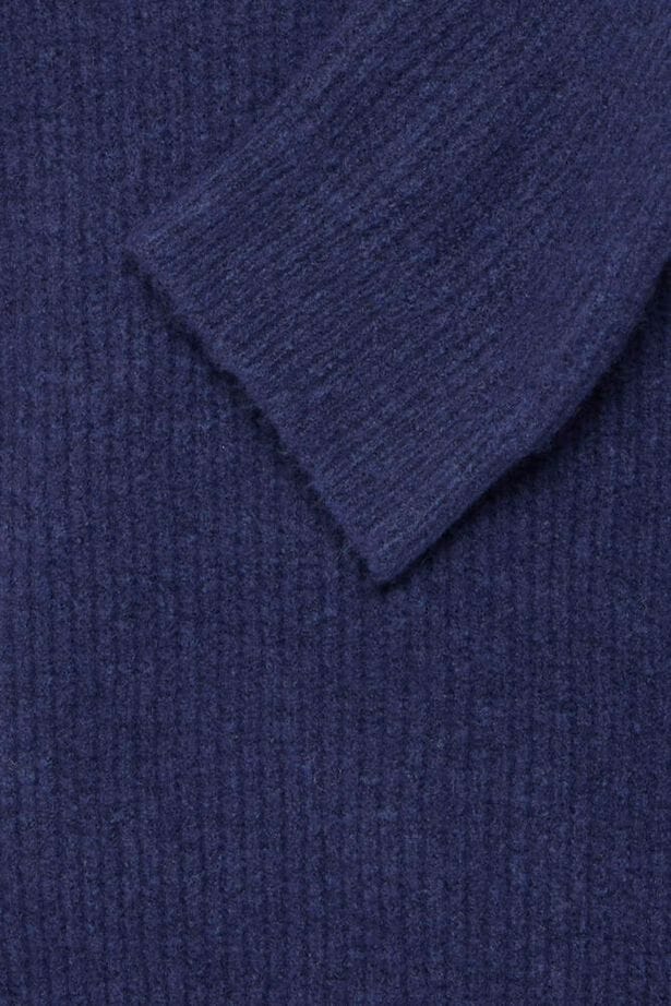 relaxed navy knit top, classic navy sweater women