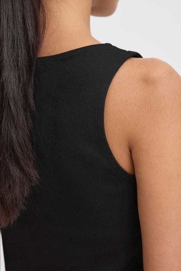 chic black tank top women, soft ribbed tank women, summer tank top women black, essential black top women