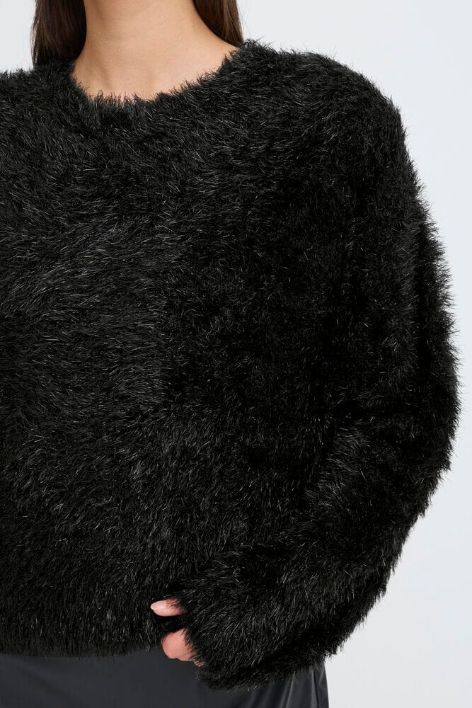 soft furry knit top, chic winter sweater