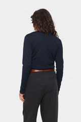 women navy knit cardigan, modern navy cardigan outfit