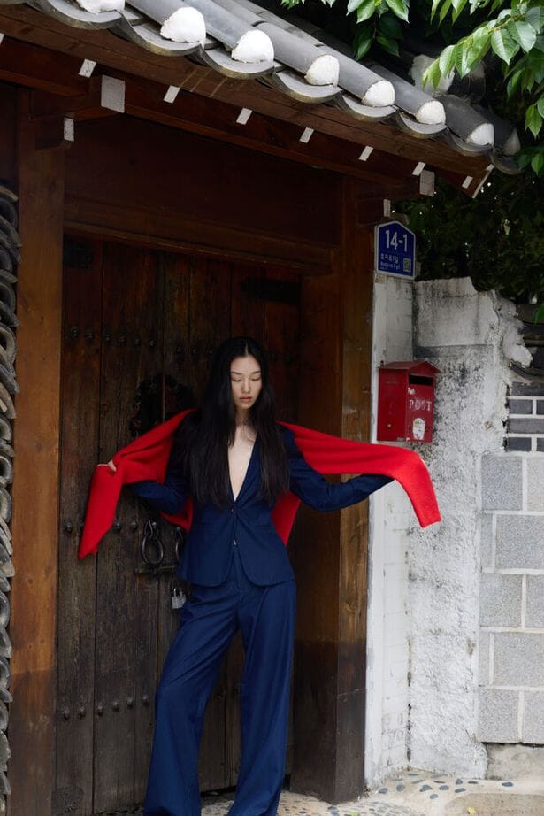 everyday zip front sweater, cozy red cardigan, modern ribbed zip up