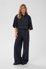 modern denim shirt women, button front denim shirt