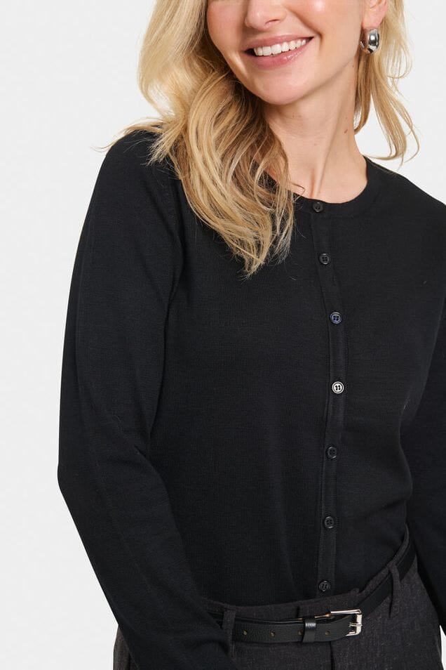 everyday black sweater women, minimalist black cardigan