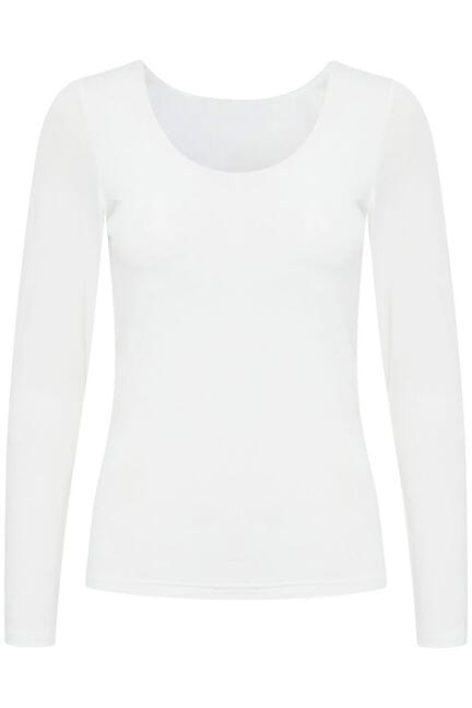 smoothing stretch top for women, basic white long sleeve outfit