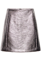 metallic mini skirt womens, shiny a-line skirt