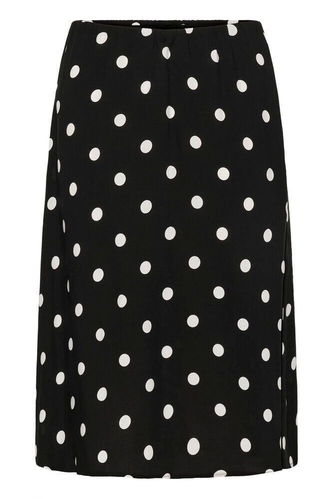 modern polka dot skirt, black midi skirt dots, women printed midi skirt, timeless polka dot skirt
