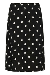modern polka dot skirt, black midi skirt dots, women printed midi skirt, timeless polka dot skirt
