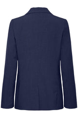 polished women’s blazer navy, smart casual navy jacket 
