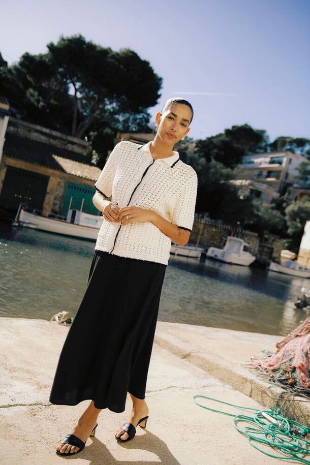 collared knit top women, knit button down top women