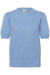 casual blue knit sweater, blue knit outfit women