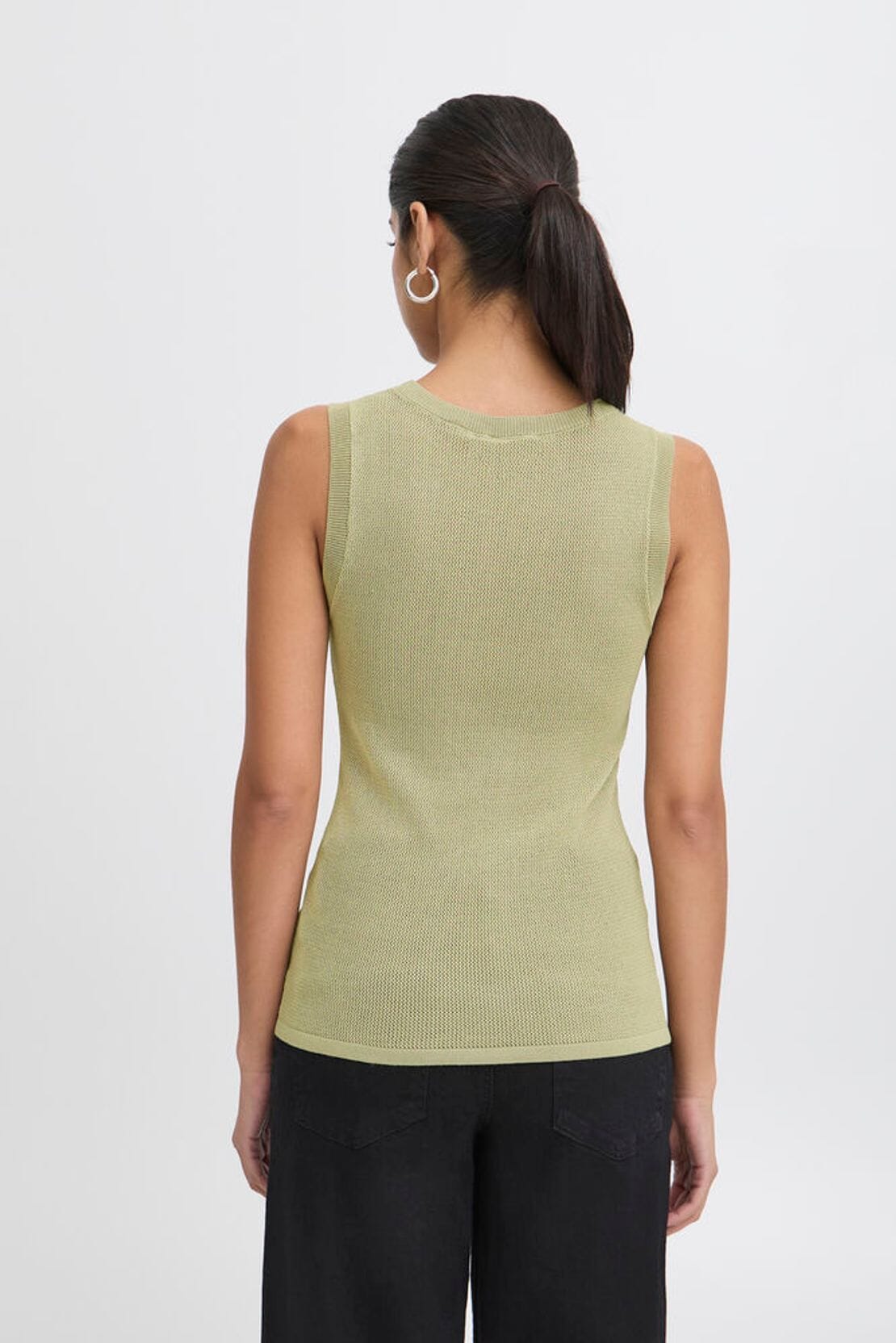 KNIT SLEEVELESS TOP (TEA) Top ICHI 