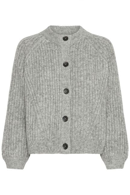 ribbed grey cardigan outfit